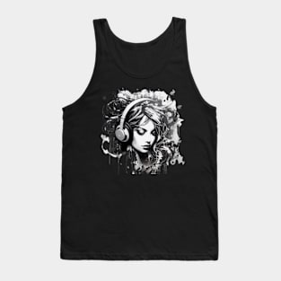 Musical Expression: A Street Art Style Illustration Tank Top